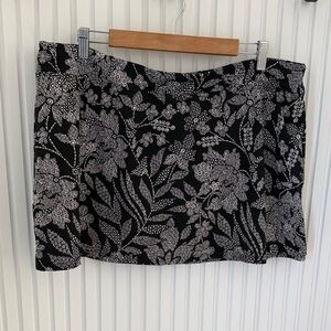 Floral Black and White Skirt